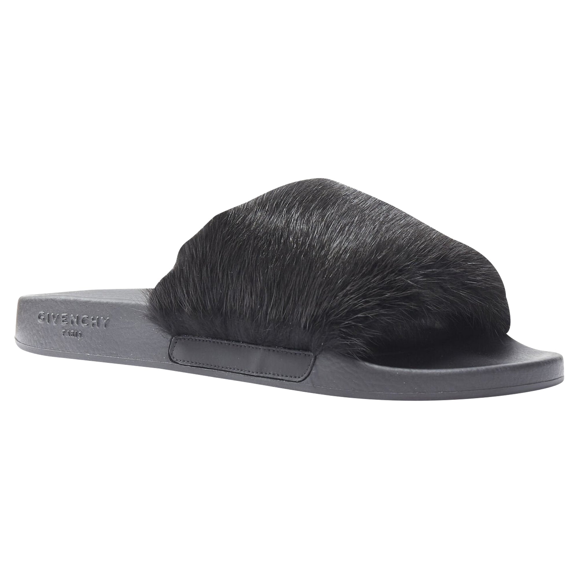 Women's Givenchy Vison Mink fur pool slides