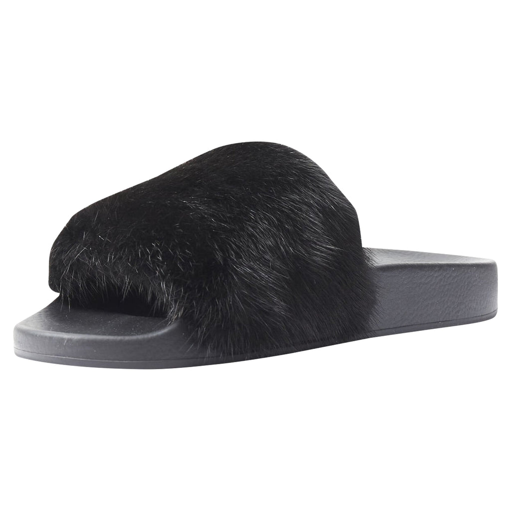Women's Givenchy Vison Mink fur pool slides