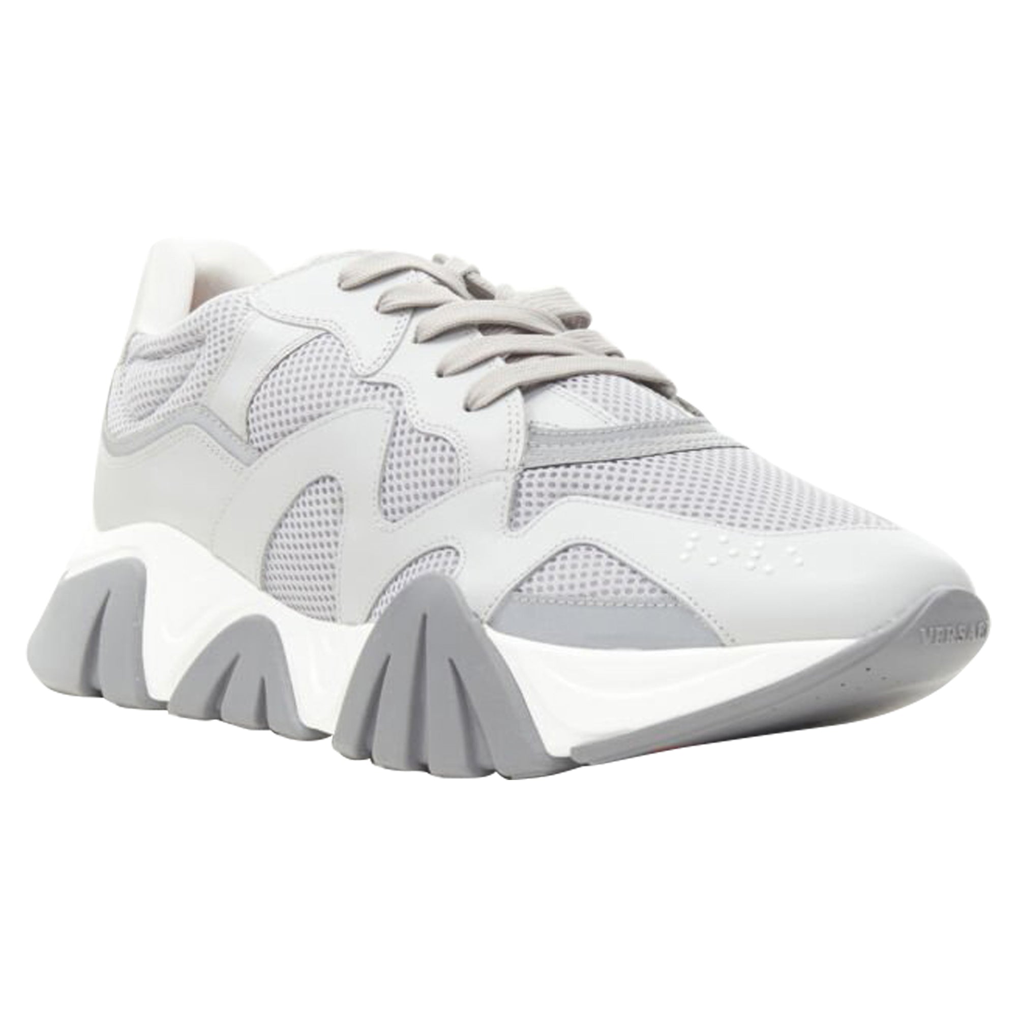 Men's Versace Squalo leather mesh sneakers