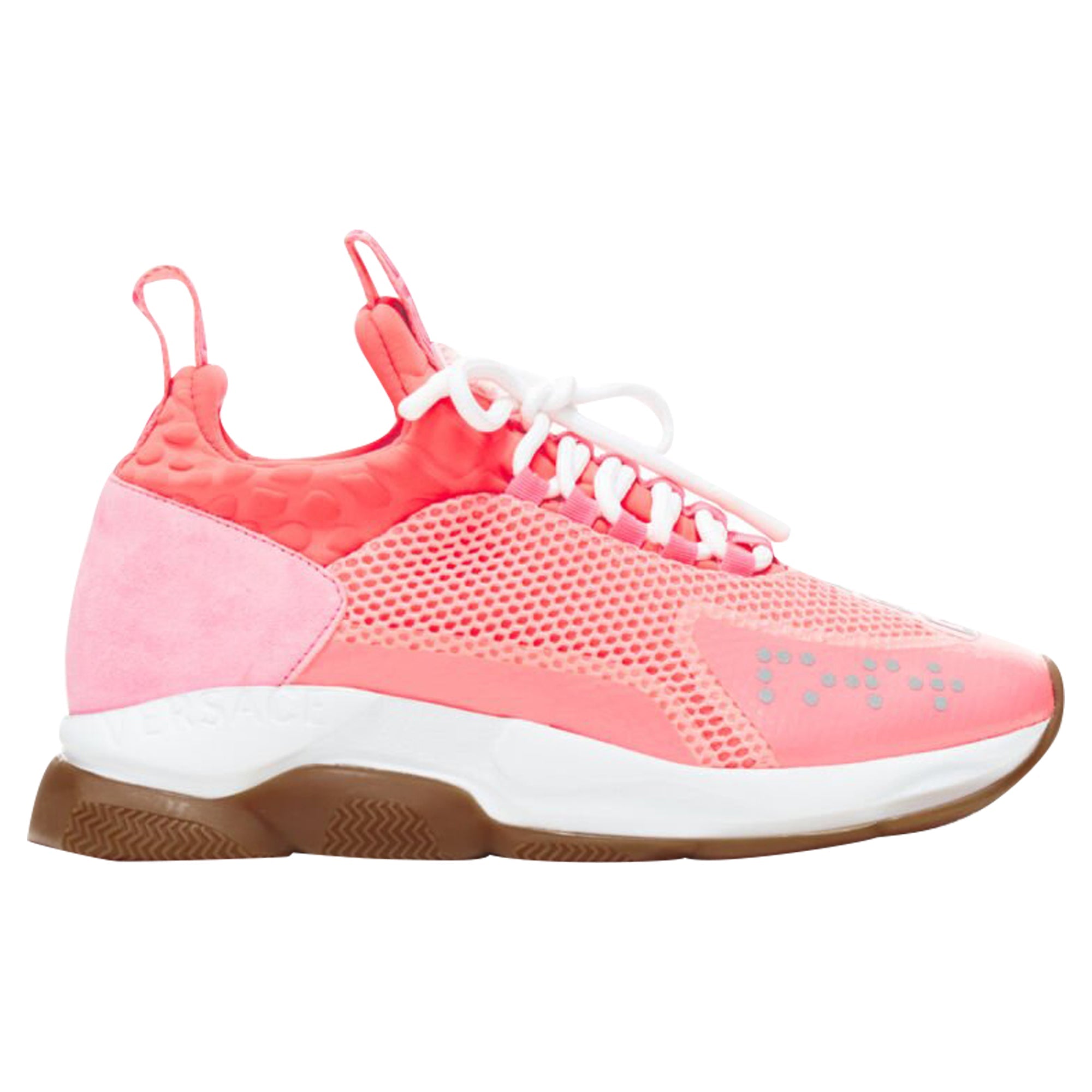 Men's Versace Cross Chainer fluorescent neon mesh low top sneaker