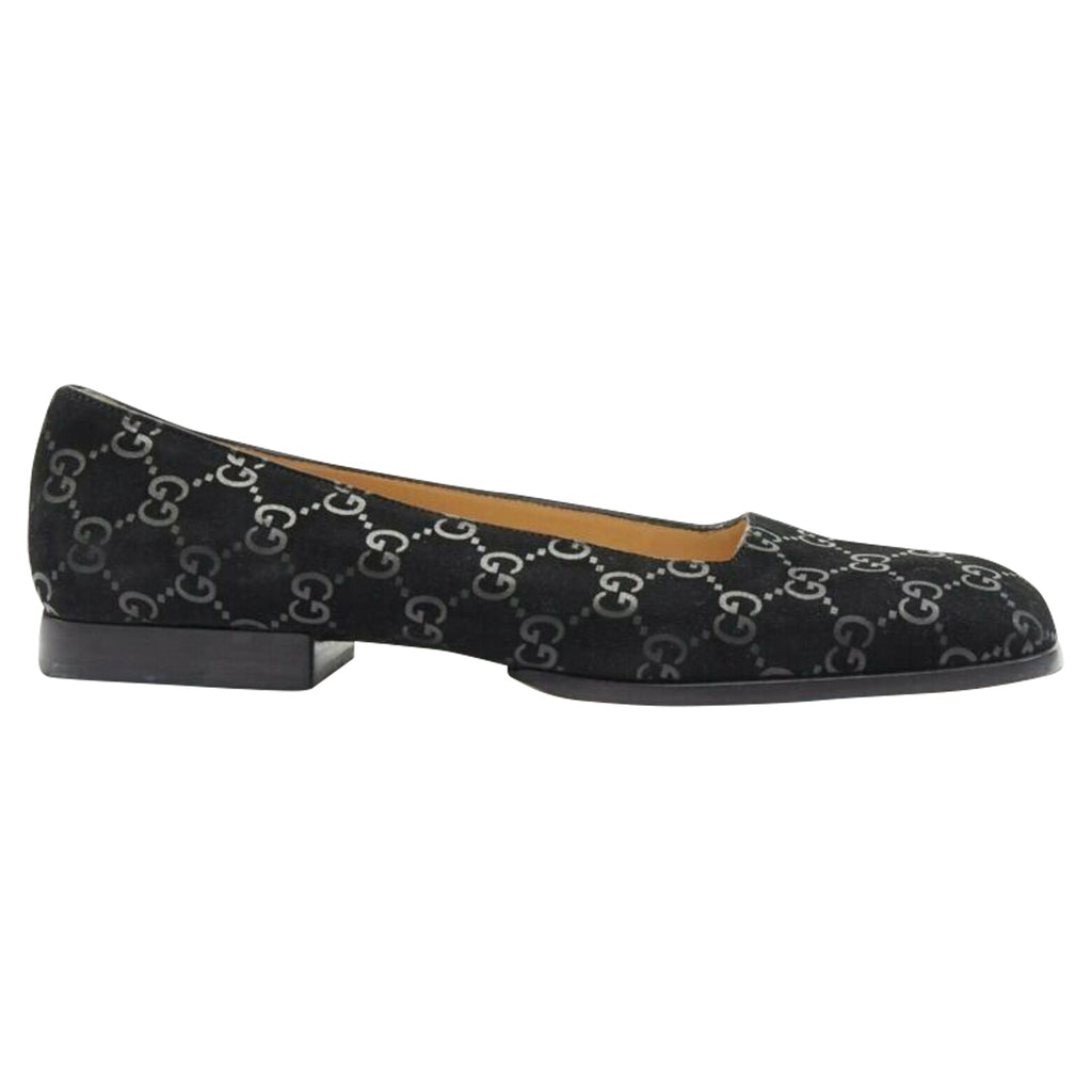 Women's Gucci monogram printed suede square toe loafer