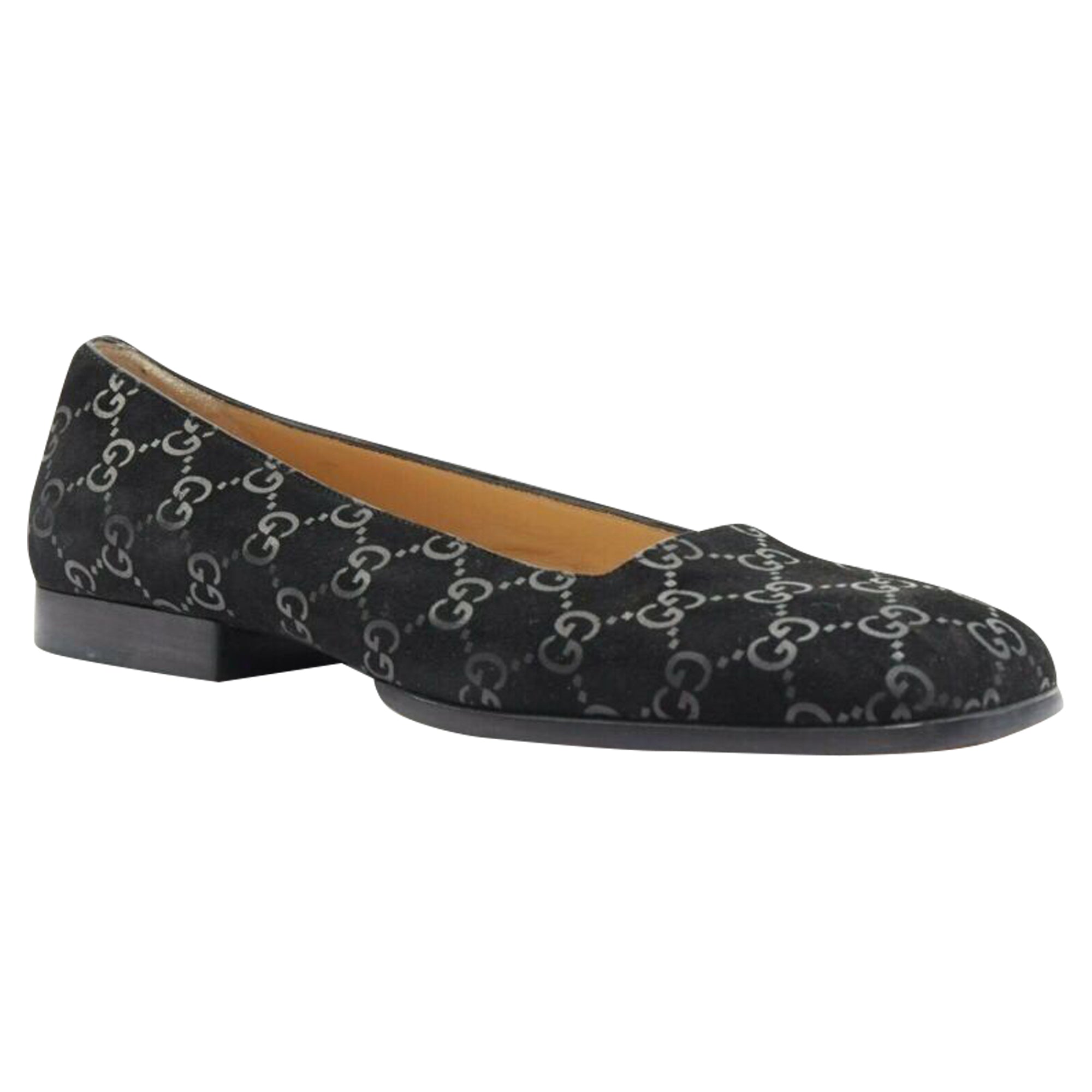 Women's Gucci monogram printed suede square toe loafer