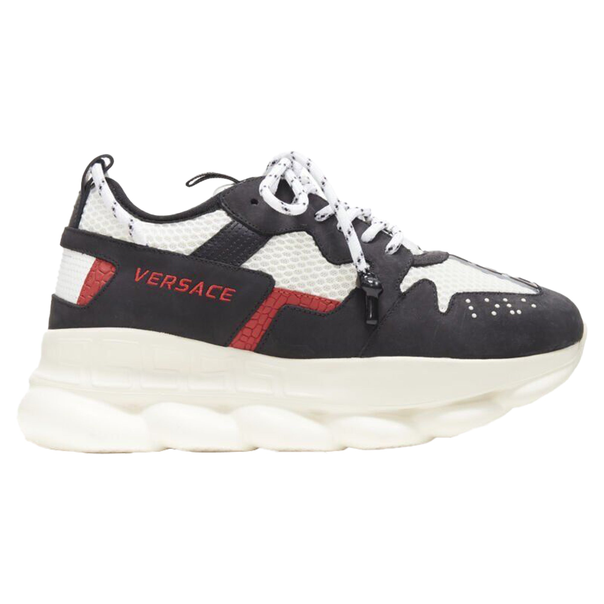Men's Versace Chain Reaction suede mesh low chunky sneaker