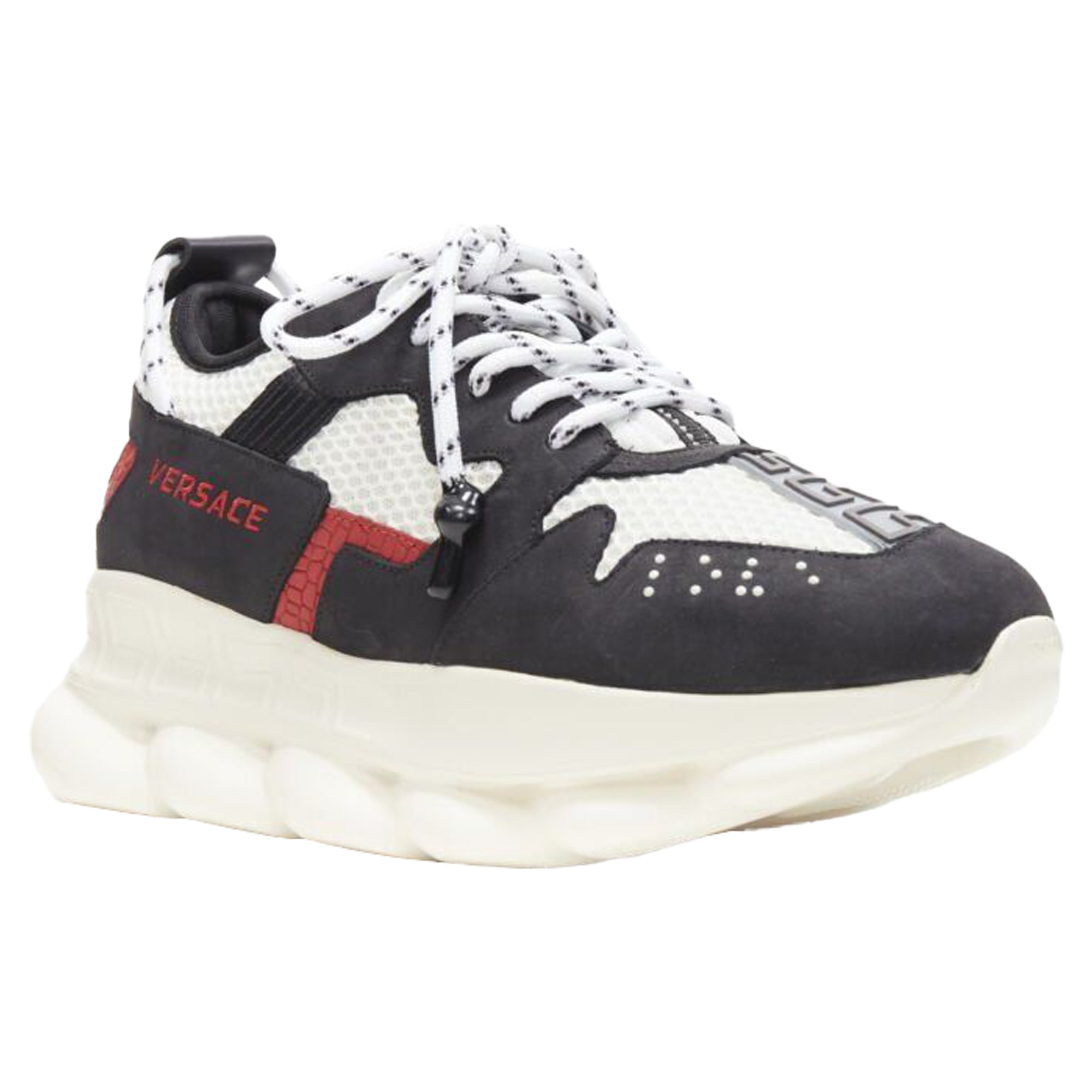 Men's Versace Chain Reaction suede mesh low chunky sneaker