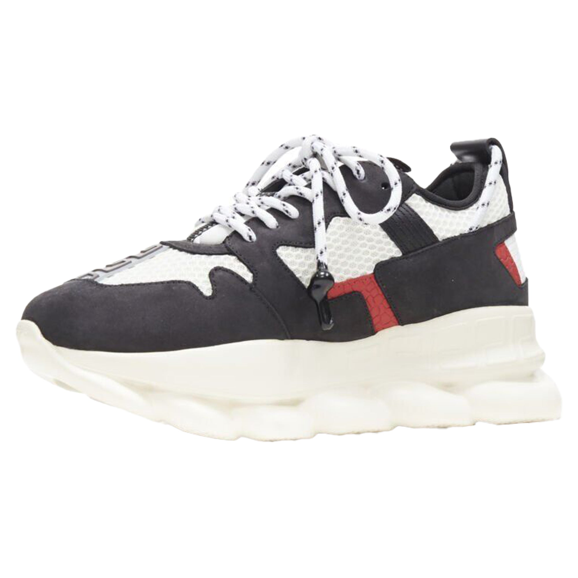 Men's Versace Chain Reaction suede mesh low chunky sneaker