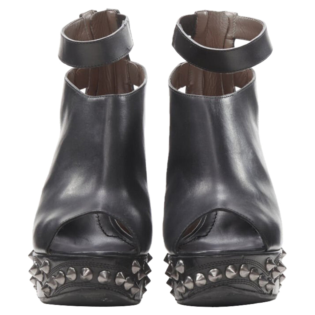 Women's Givenchy silver spike baroque studded platform wedge gladiator