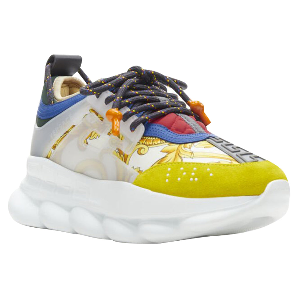 Men's Versace Chain Reaction barocco twill suede sneaker