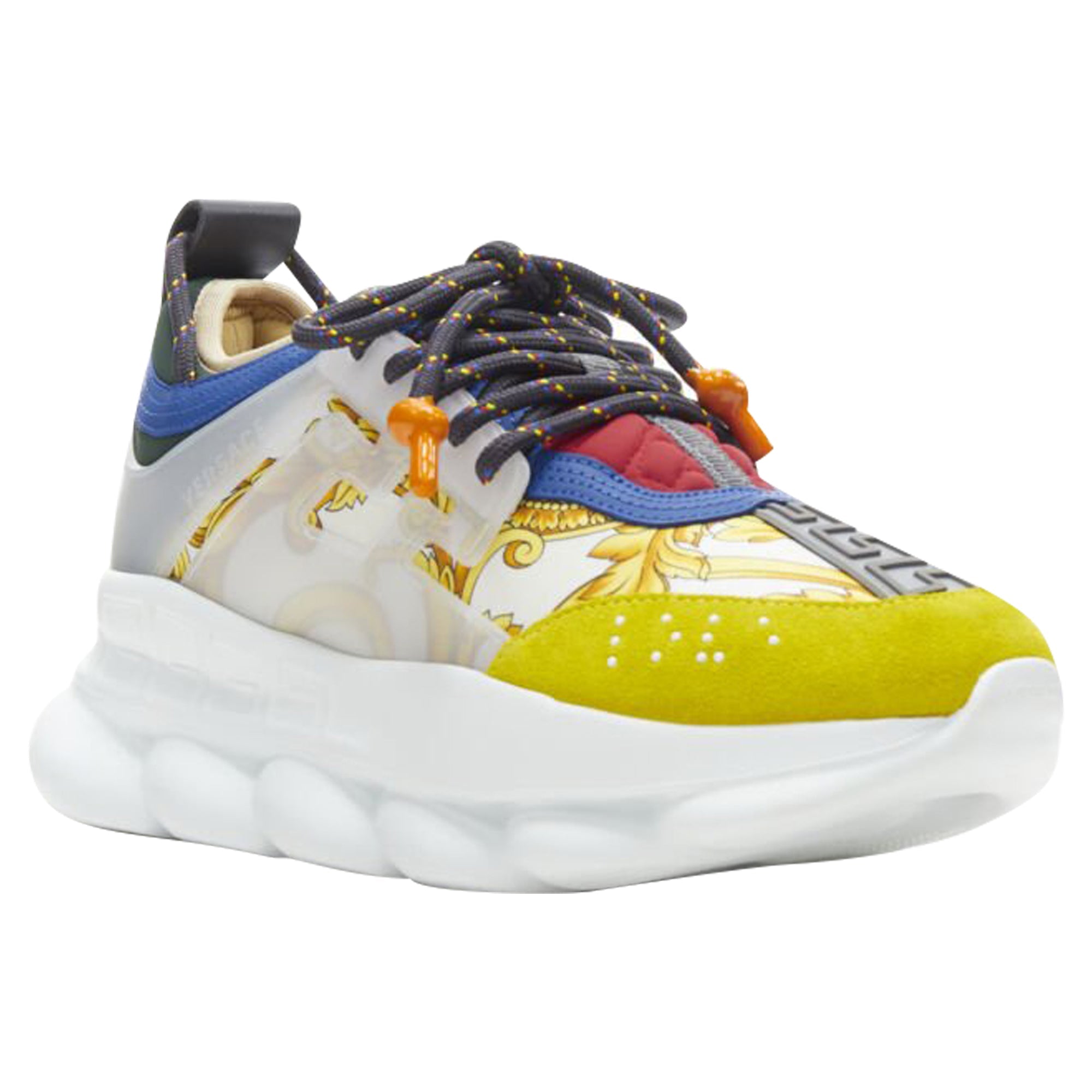 Men's Versace Chain Reaction barocco twill suede sneaker