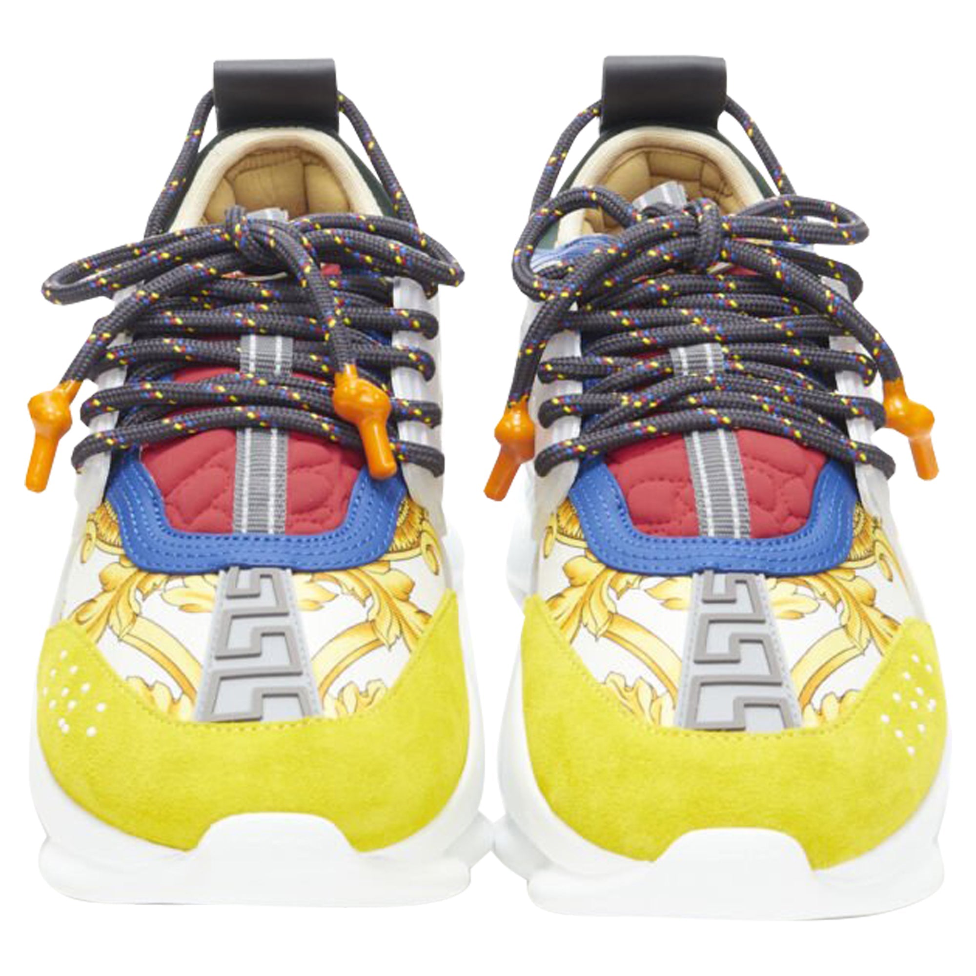 Men's Versace Chain Reaction barocco twill suede sneaker