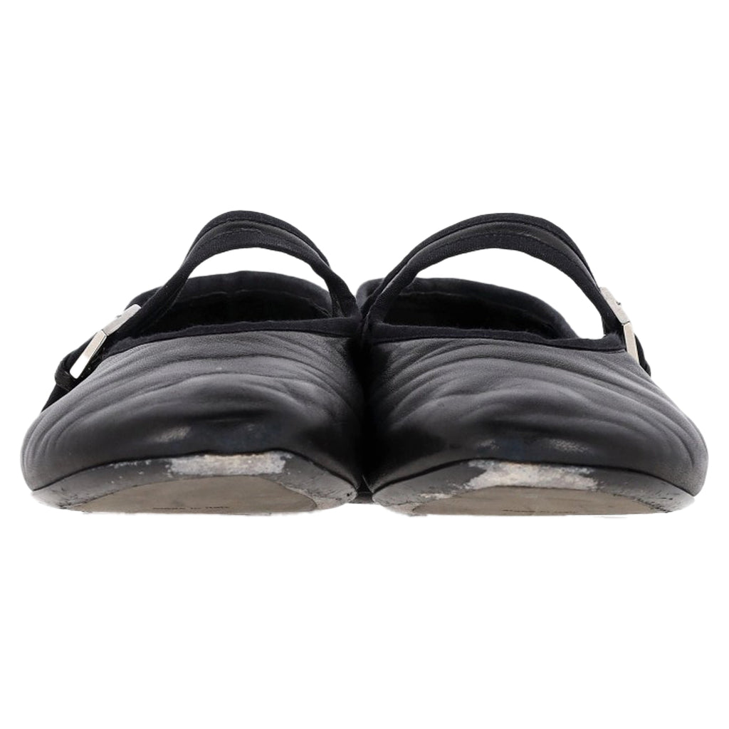 The Row Boheme Mary Jane Ballet Flats in Black Lambskin Leather