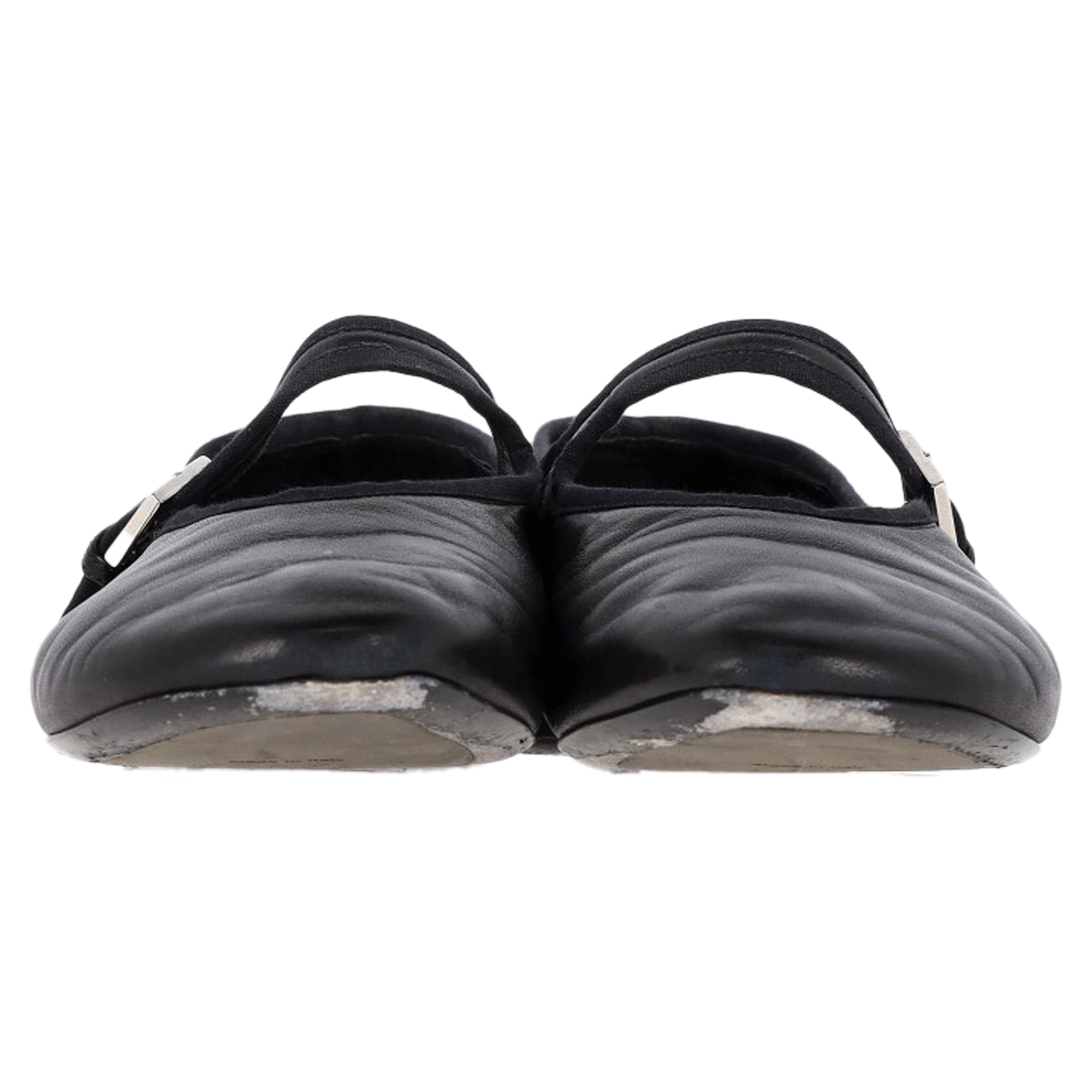 The Row Boheme Mary Jane Ballet Flats in Black Lambskin Leather