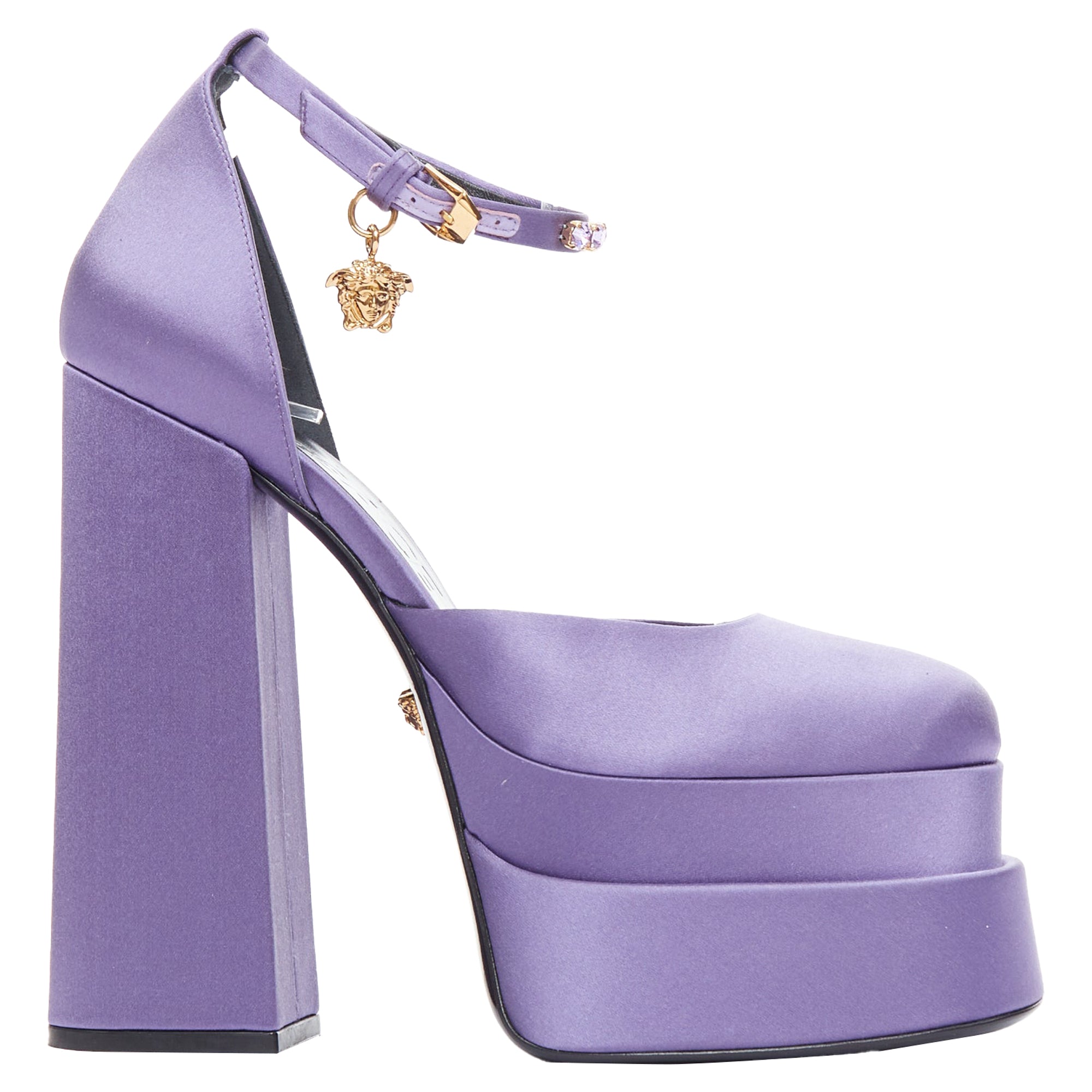 Women's Versace Aevitas Satin Crystal Medusa Platform