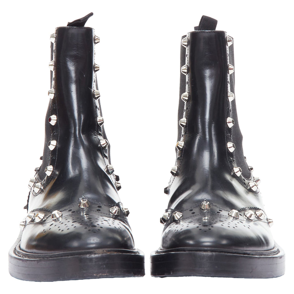 Women's Balenciaga Studded Brogue Chelsea Ankle Boots