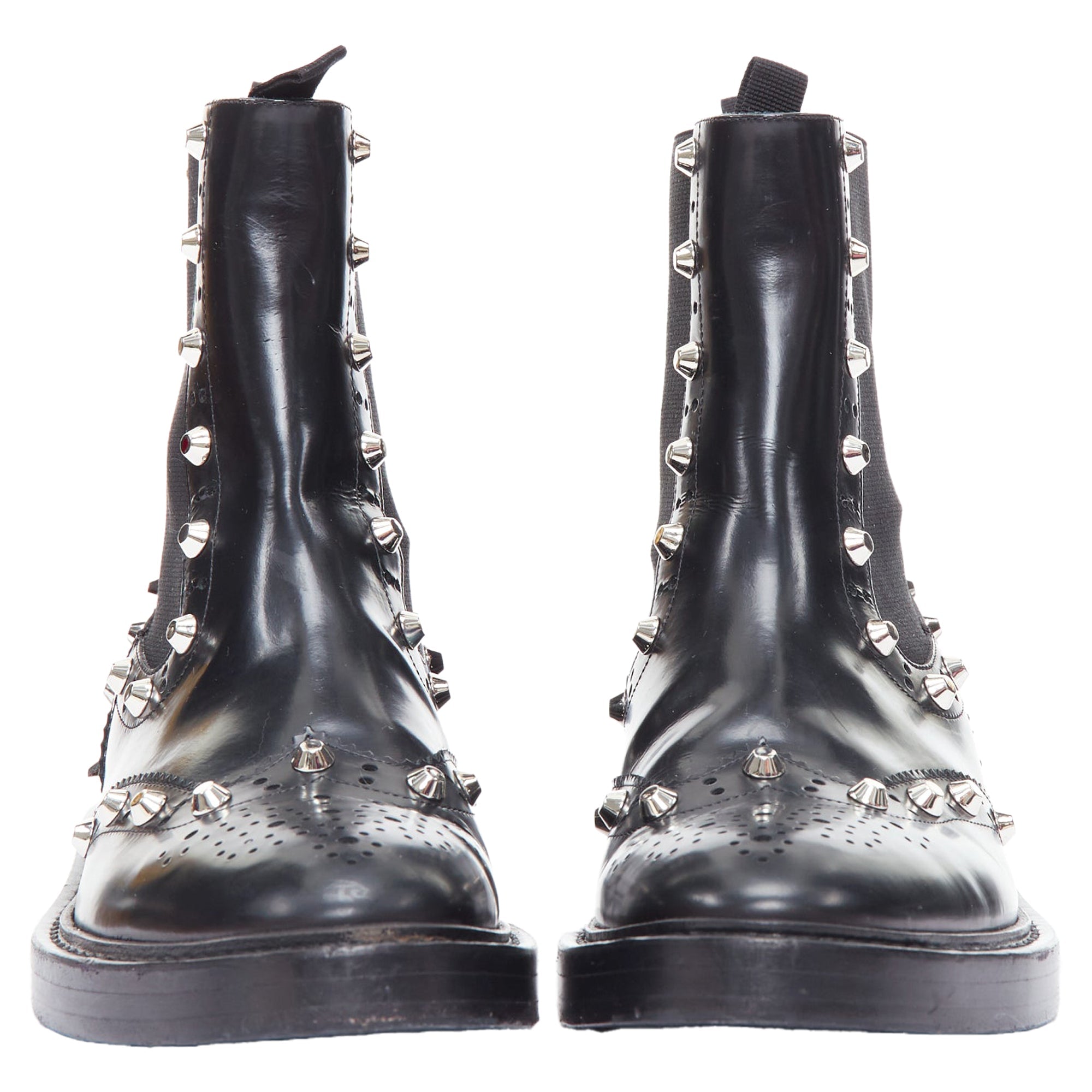 Women's Balenciaga Studded Brogue Chelsea Ankle Boots