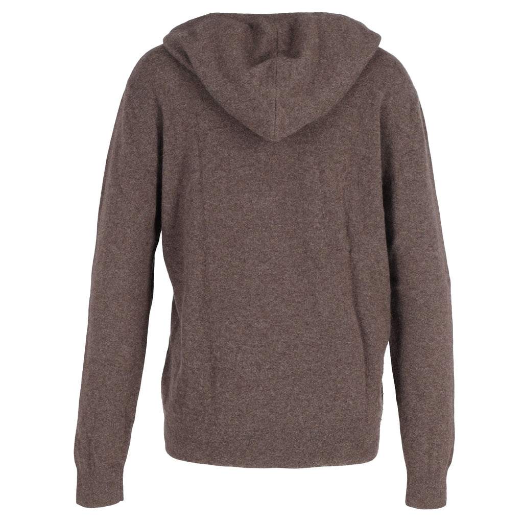Dries Van Noten Hooded Sweater with Pockets in Brown Wool