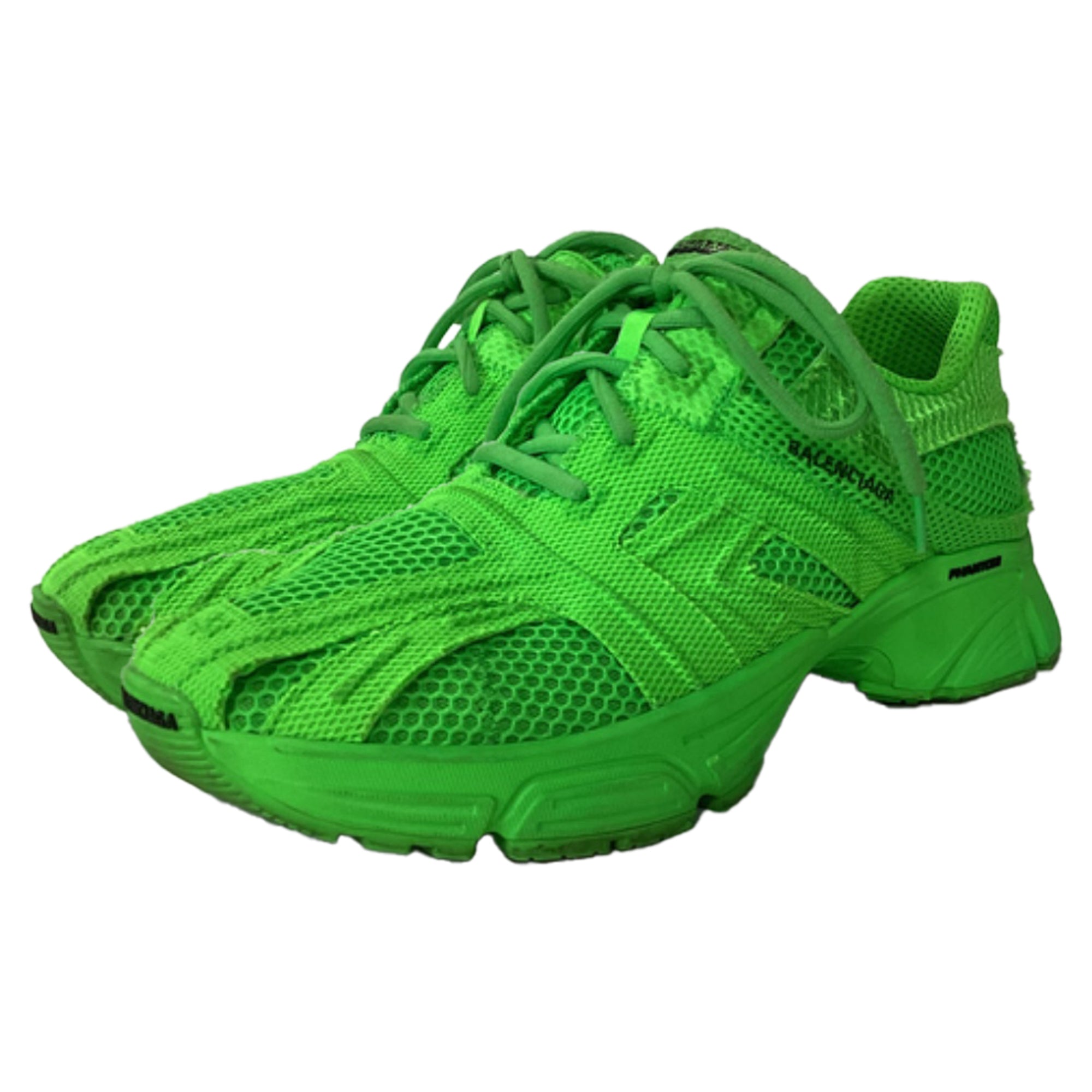 Men's Balenciaga Phantom Lace-Up Sneakers in Green Polyester