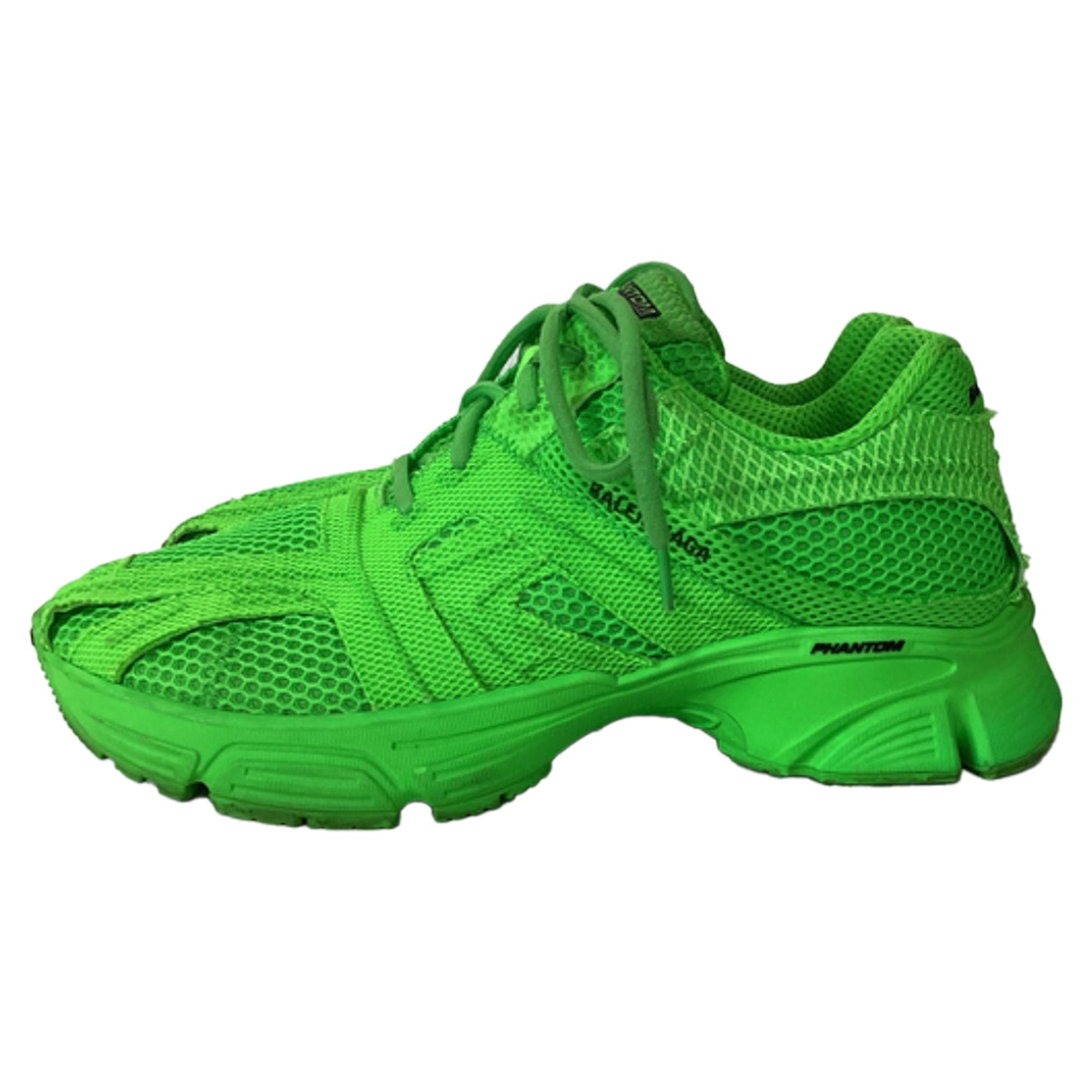 Men's Balenciaga Phantom Lace-Up Sneakers in Green Polyester