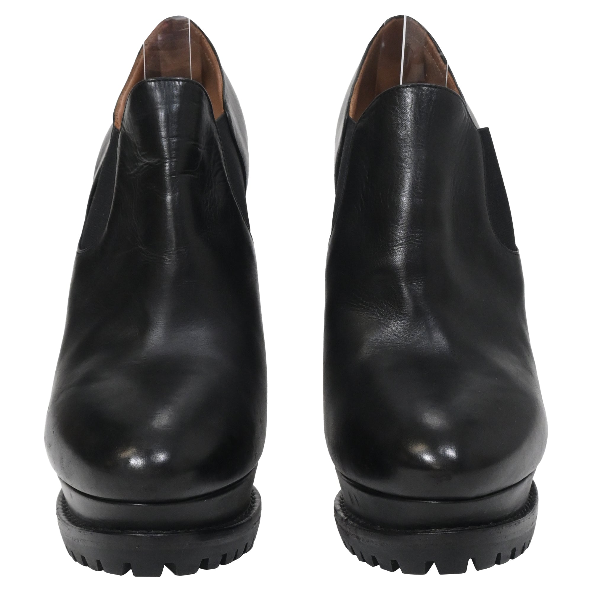 Alaïa Platform Ankle Boots in Black Leather