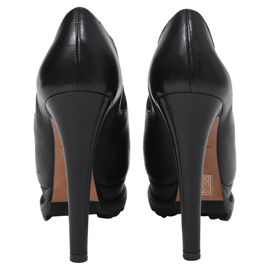 Alaïa Platform Ankle Boots in Black Leather