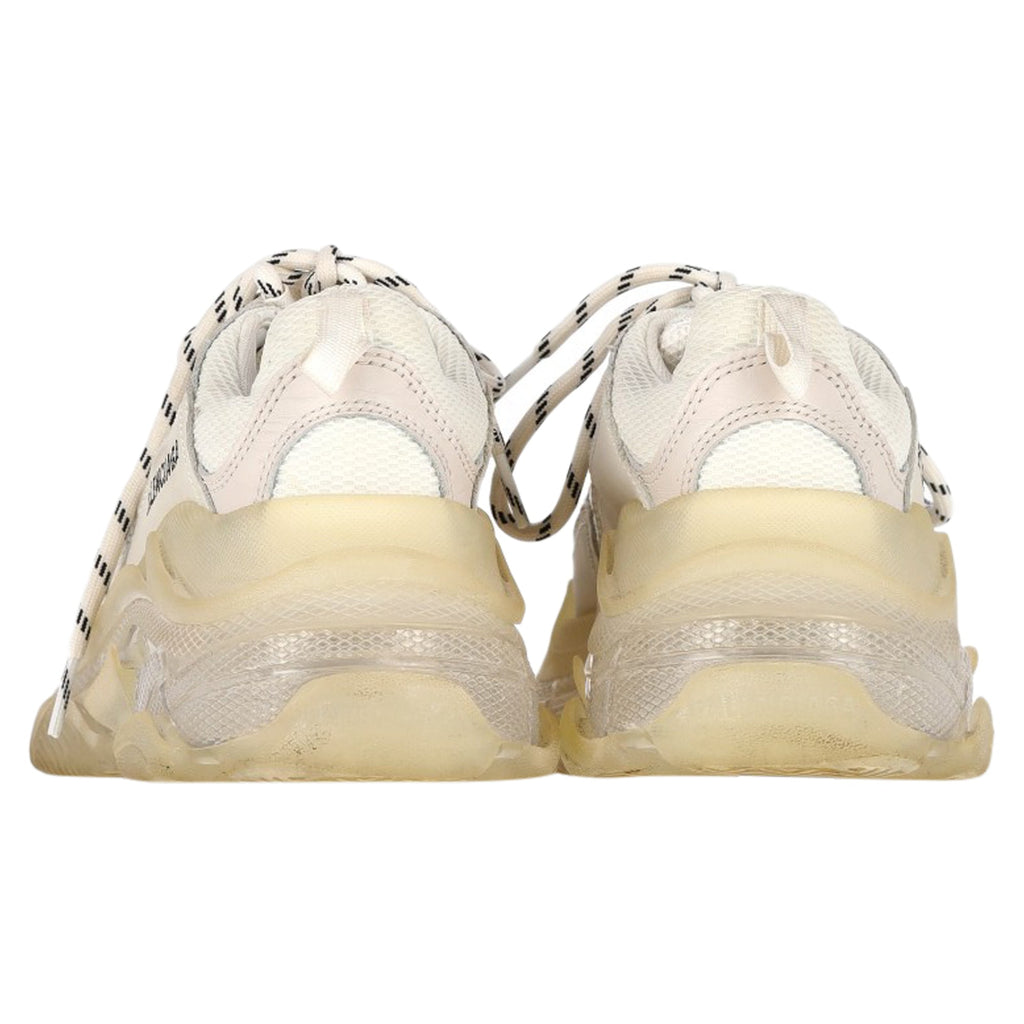 Women's Balenciaga Triple S Clear Sole Low-Top Sneakers in White Polyester