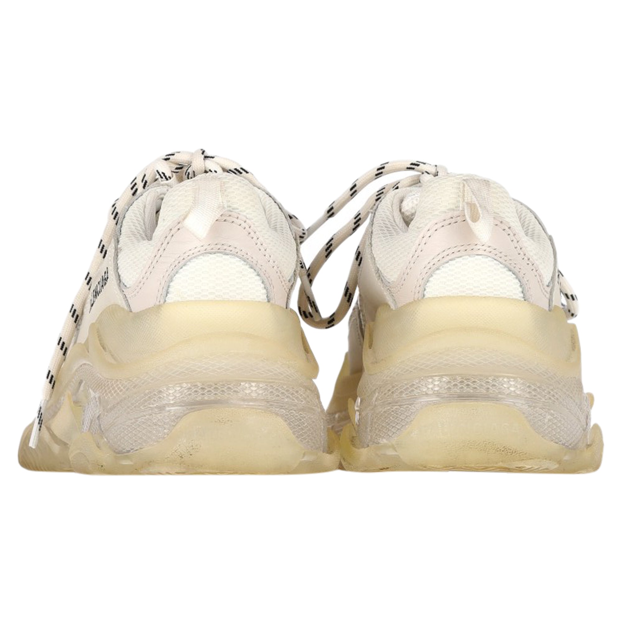 Women's Balenciaga Triple S Clear Sole Low-Top Sneakers in White Polyester