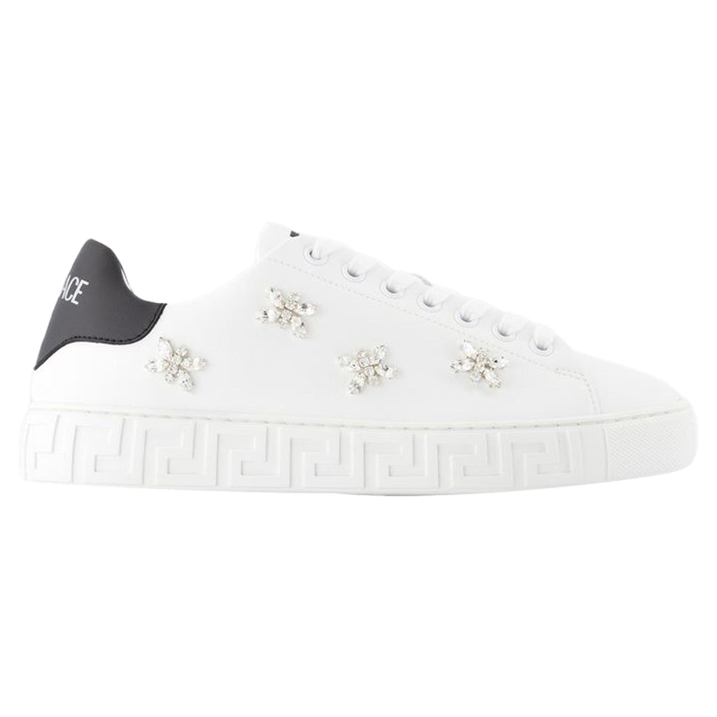 Women's La Greca Sneakers - Versace - Canvas - White