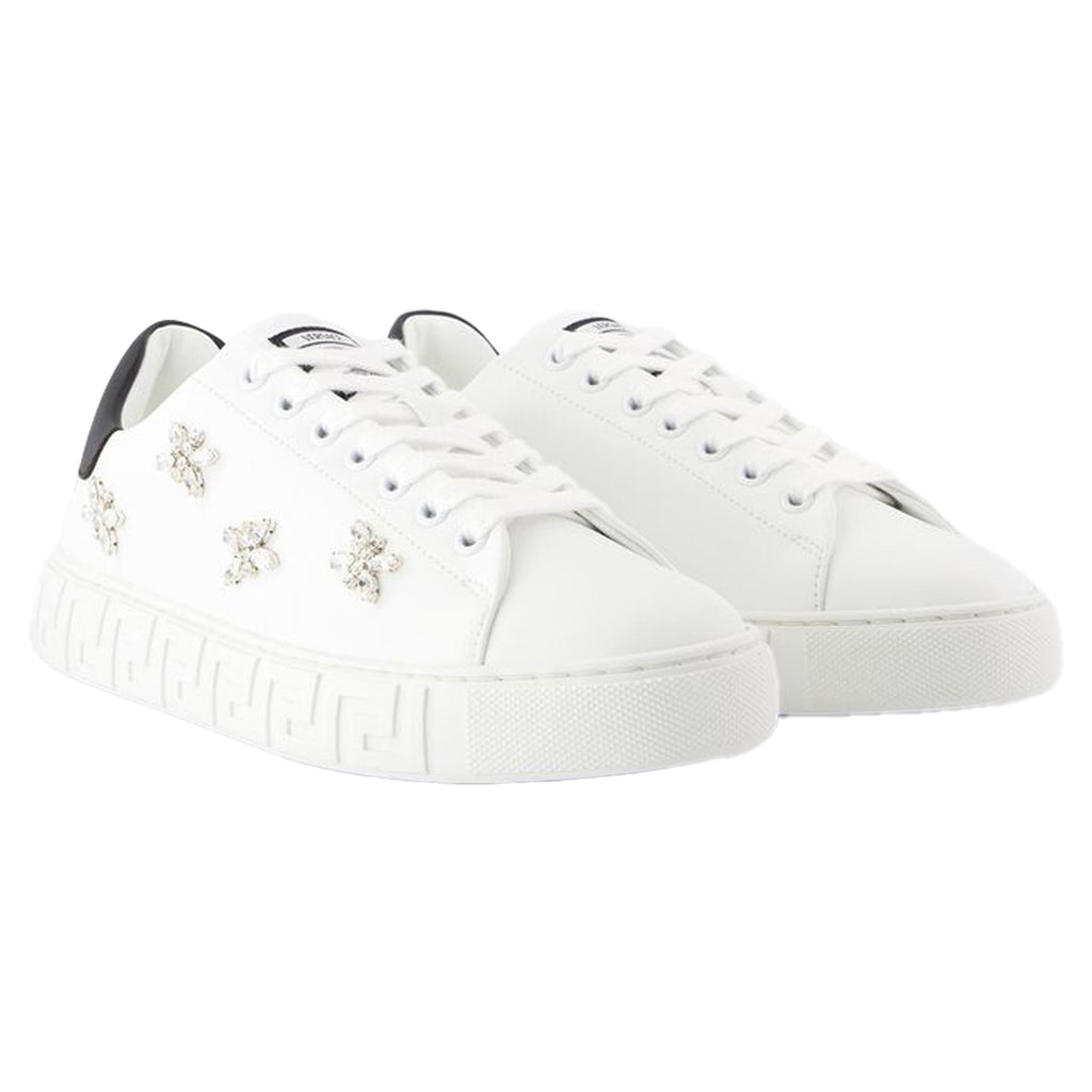 Women's La Greca Sneakers - Versace - Canvas - White