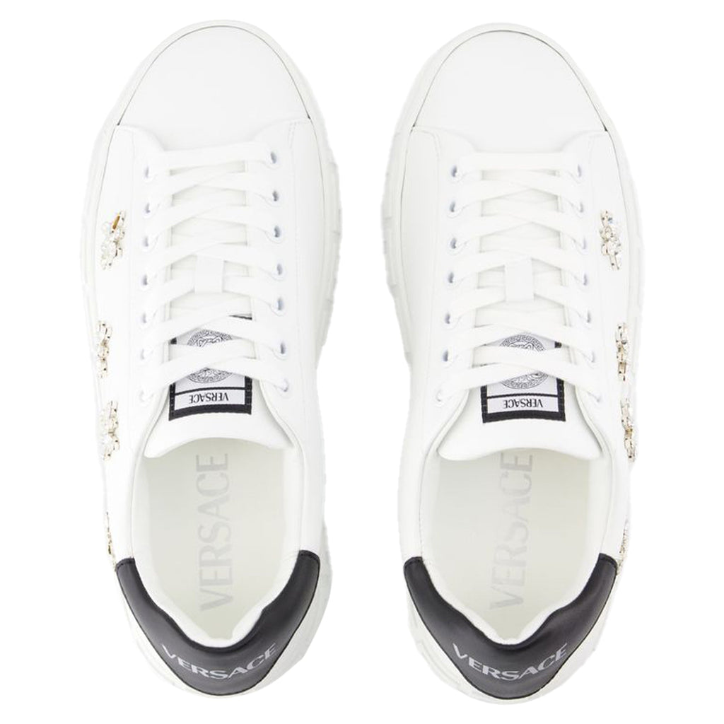 Women's La Greca Sneakers - Versace - Canvas - White