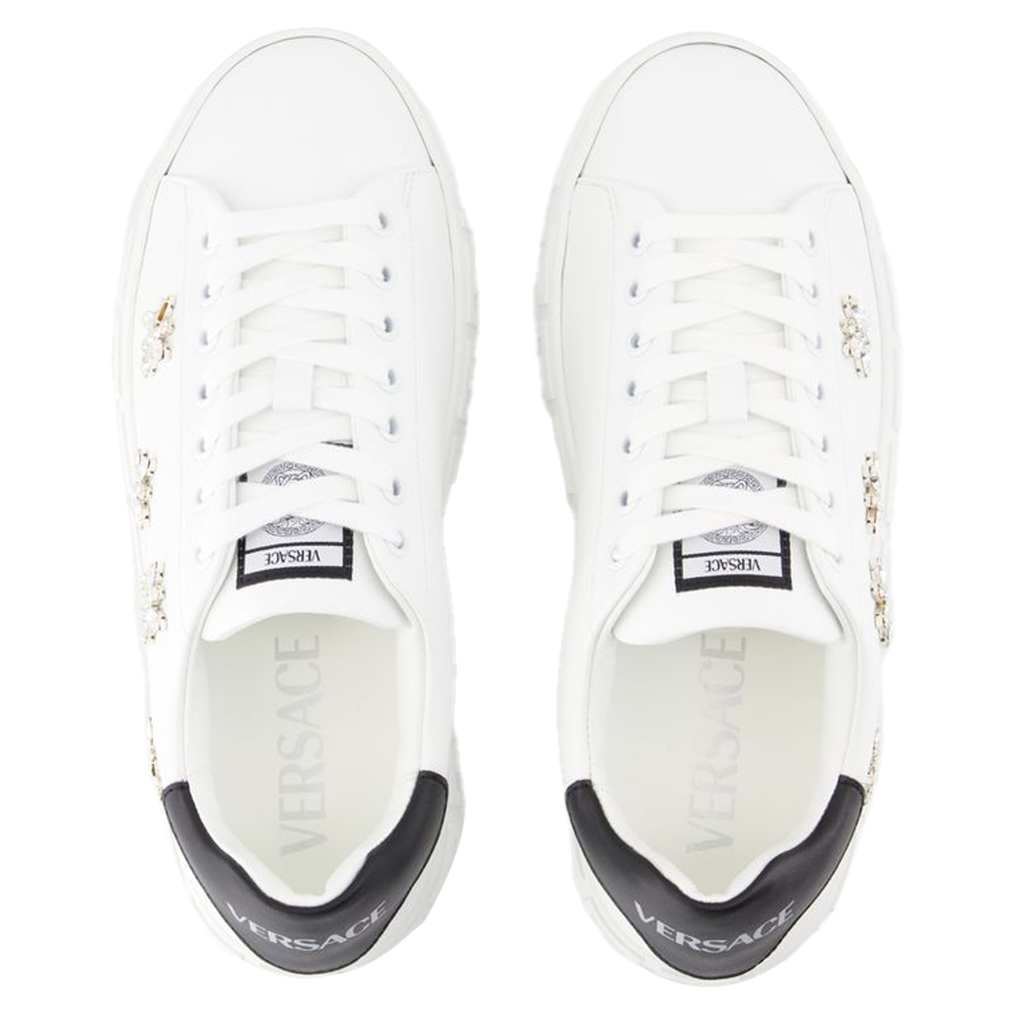 Women's La Greca Sneakers - Versace - Canvas - White