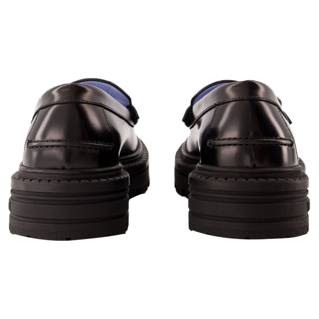 Women's Adriano Flat Shoes - Versace - Leather - Black