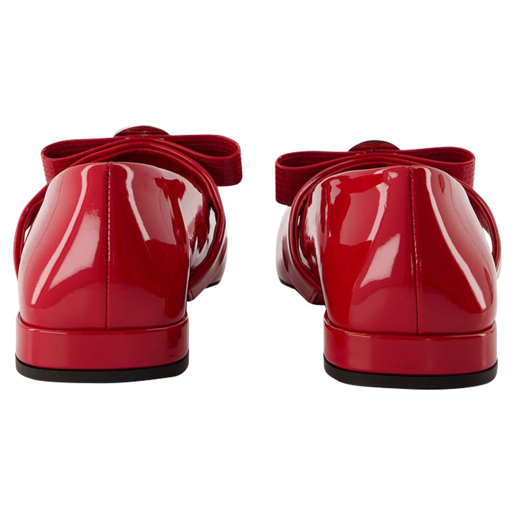 Women's Gianni Ribbon Flat Shoes - Versace - Leather - Red