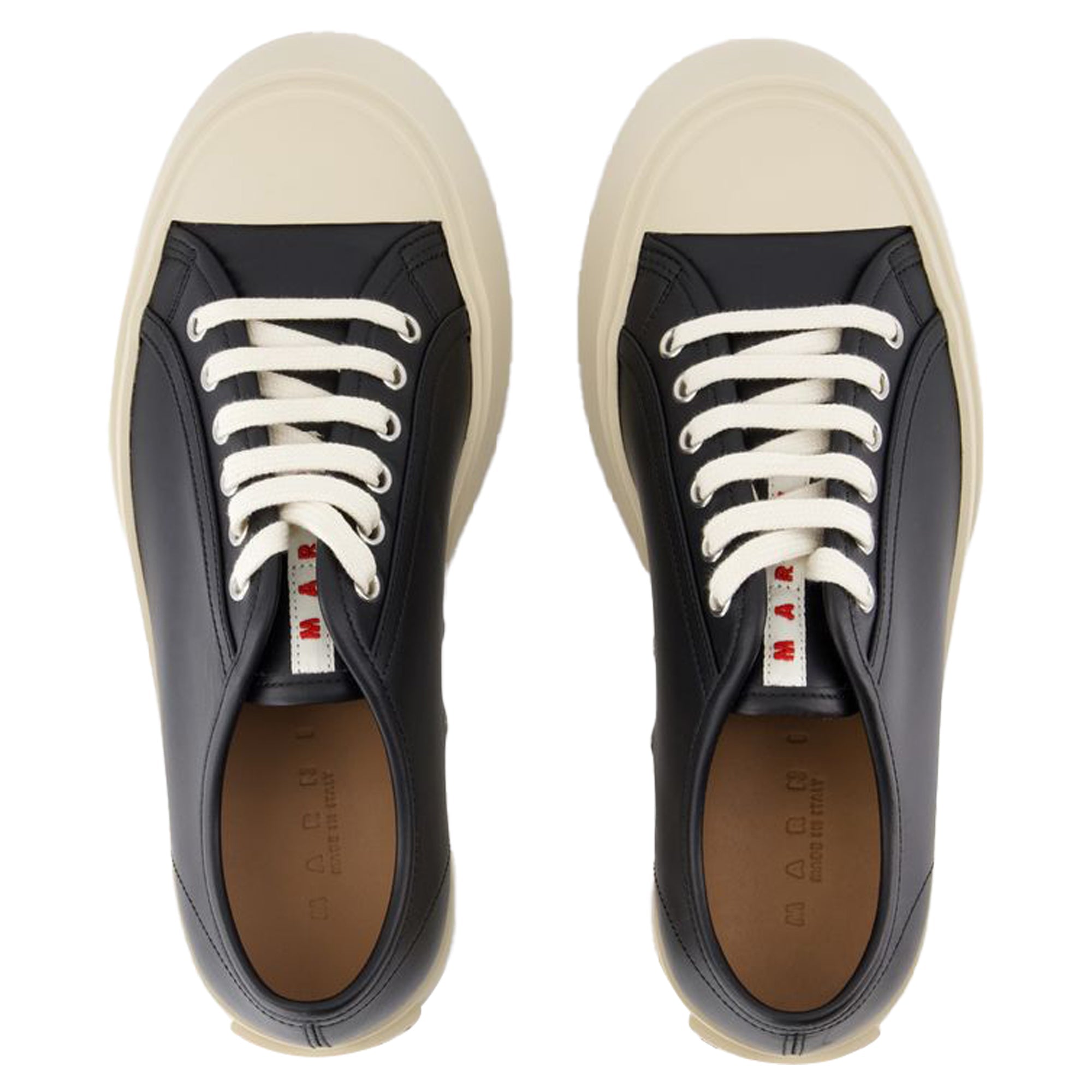 Women's Laced Up Sneakers - Marni - Leather - Black