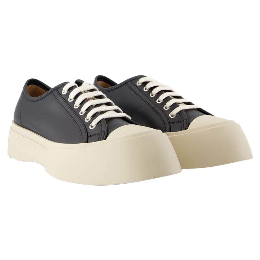 Women's Laced Up Sneakers - Marni - Leather - Black