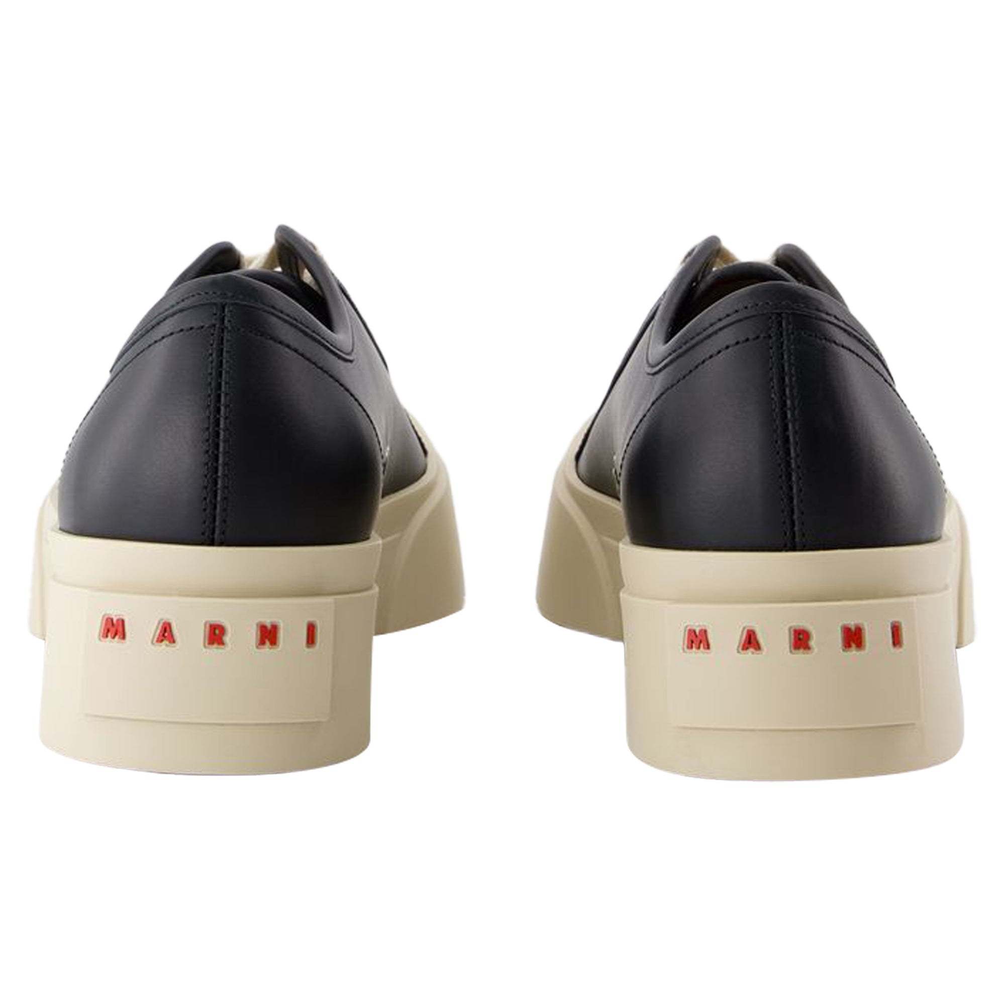 Women's Laced Up Sneakers - Marni - Leather - Black