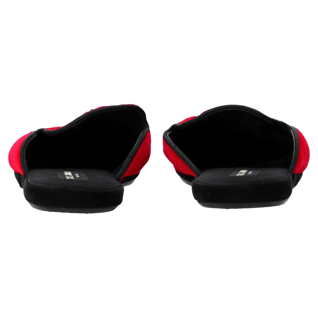 Men's  Dolce & Gabbana Embroidered Flat Mules in Red Velvet