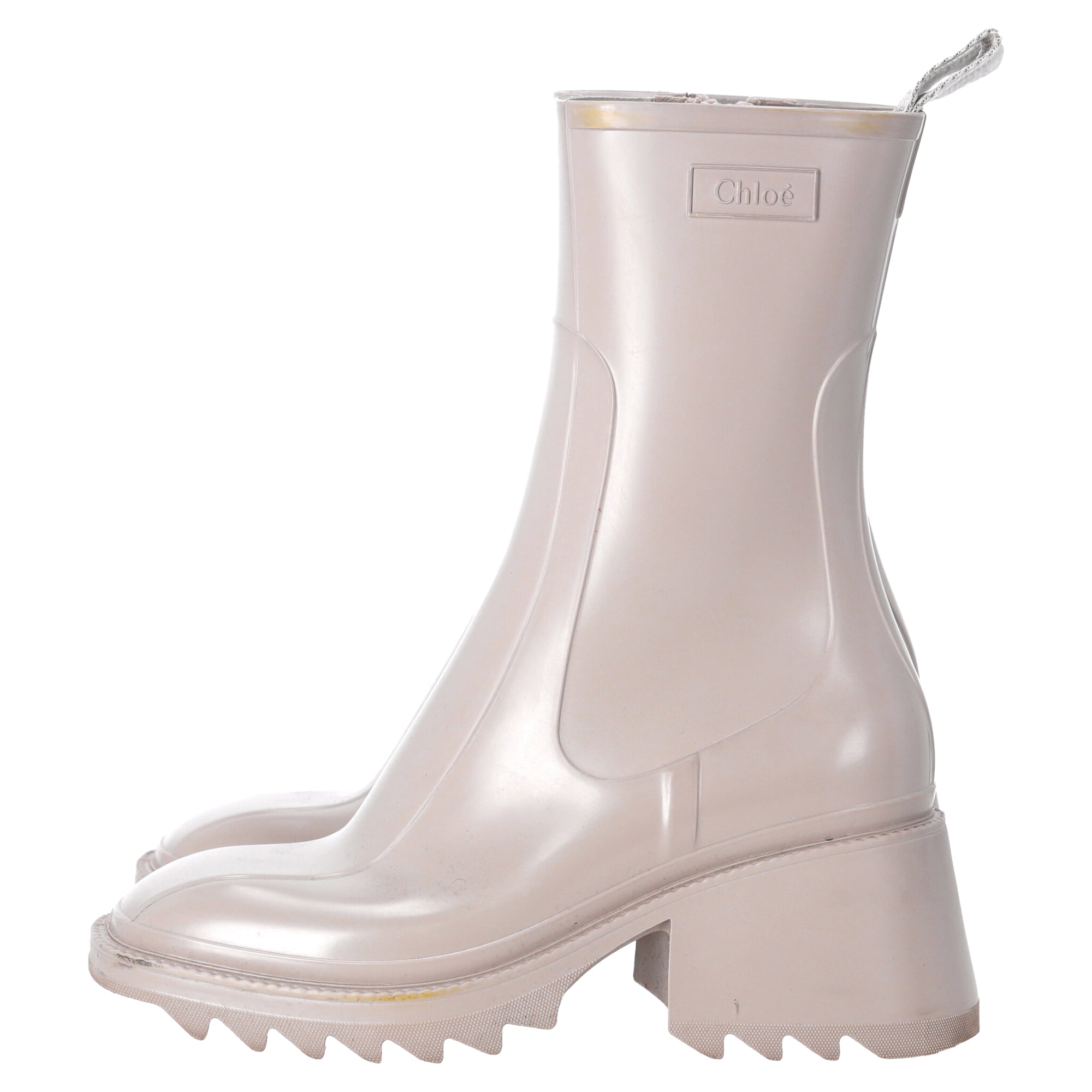 Chloé Betty Rain Boots in Nude Rubber