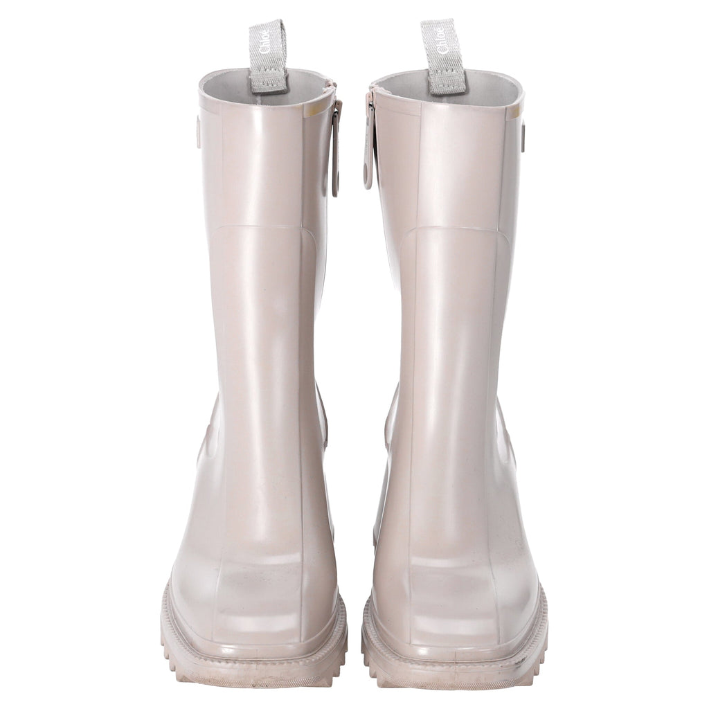 Chloé Betty Rain Boots in Nude Rubber