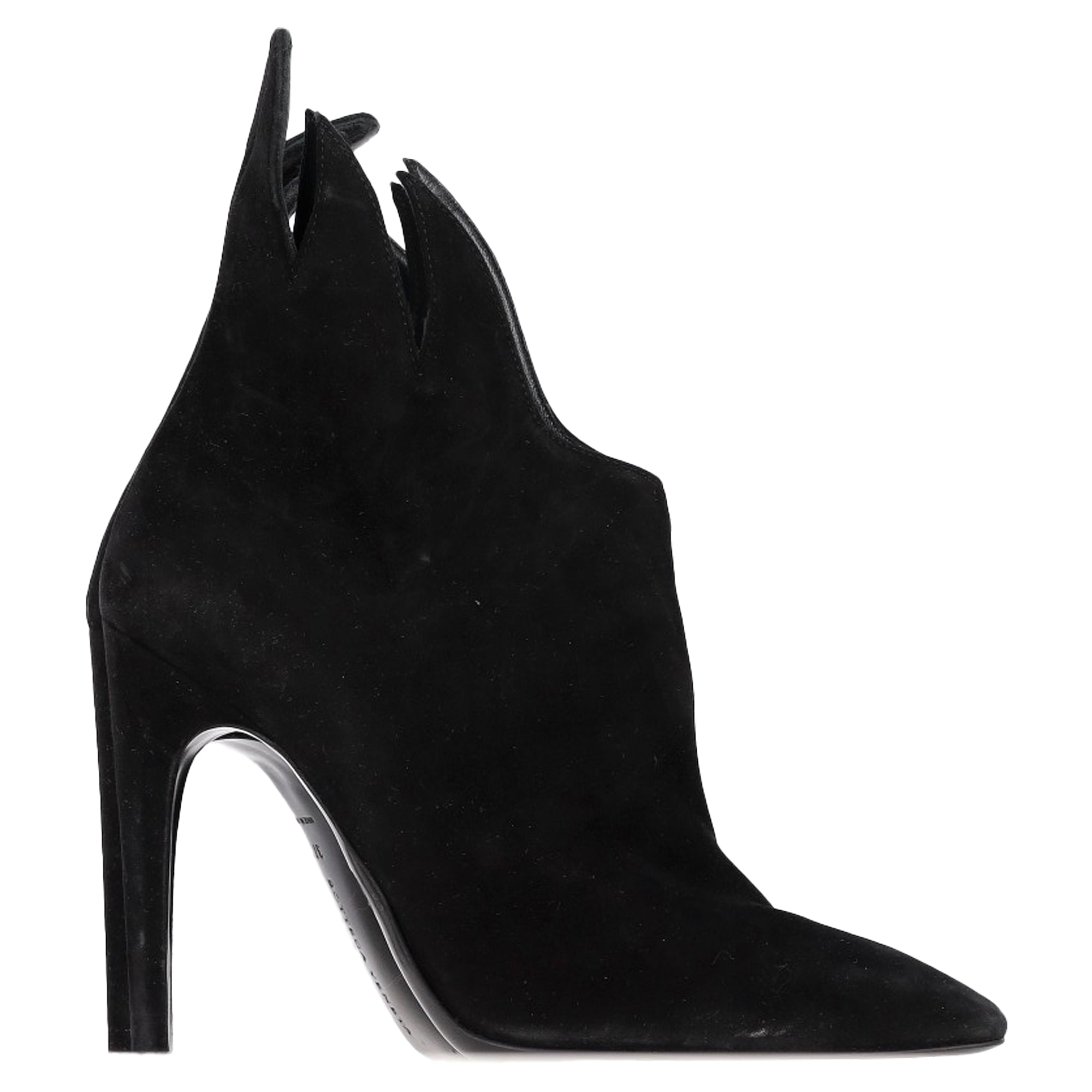 Women's Bottega Veneta Flame Heeled Ankle Boots in Black Suede