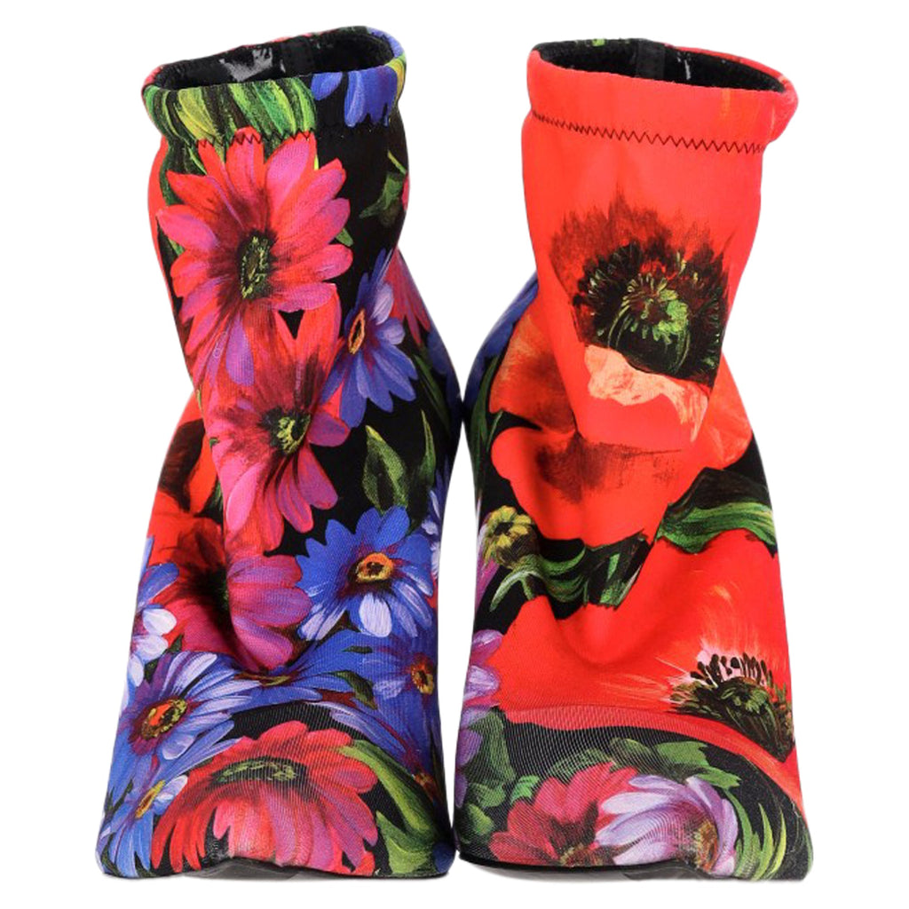 Women's Dolce & Gabbana Floral Boots in Multicolor Polyester