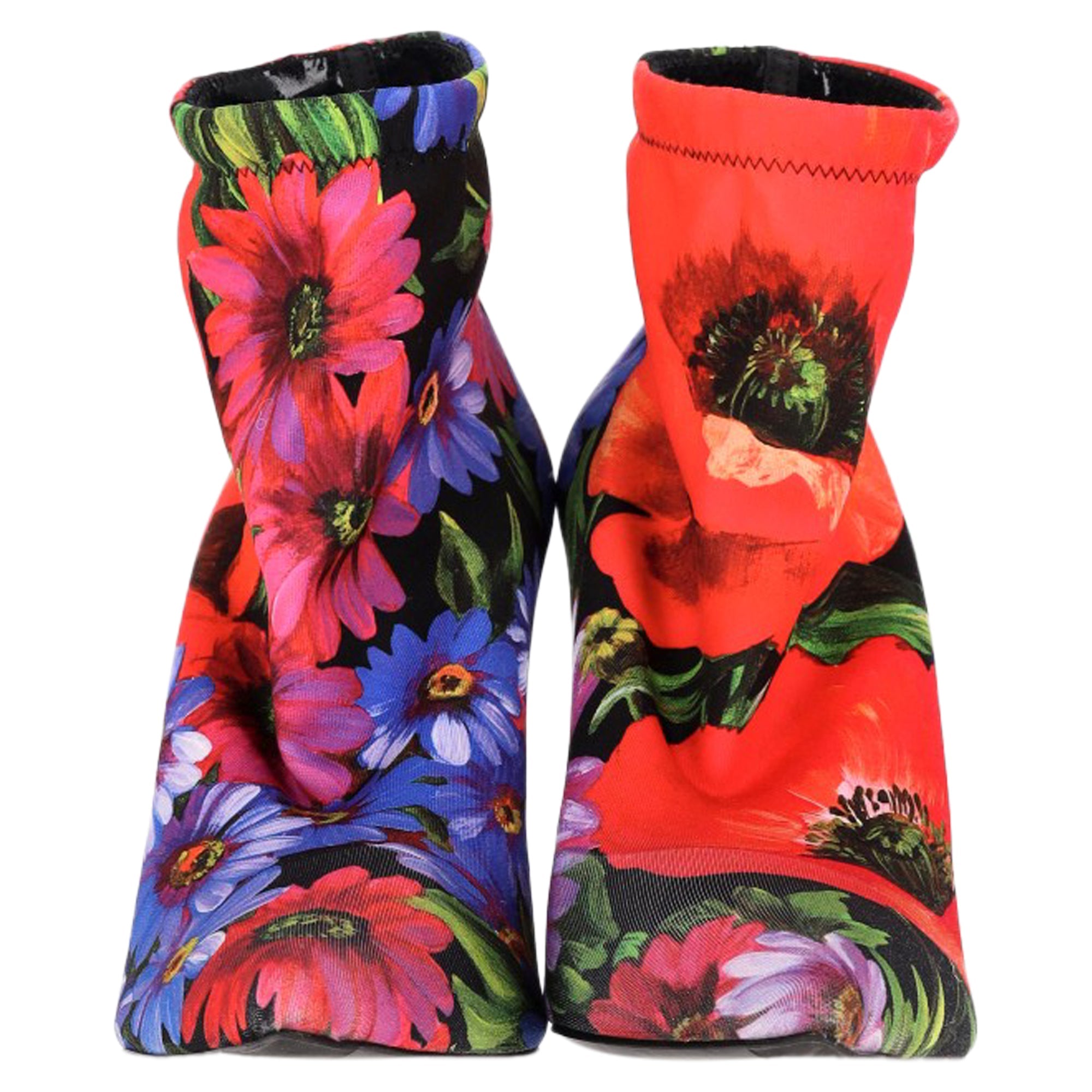 Women's Dolce & Gabbana Floral Boots in Multicolor Polyester