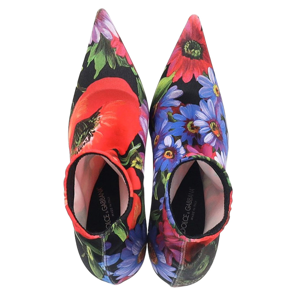 Women's Dolce & Gabbana Floral Boots in Multicolor Polyester