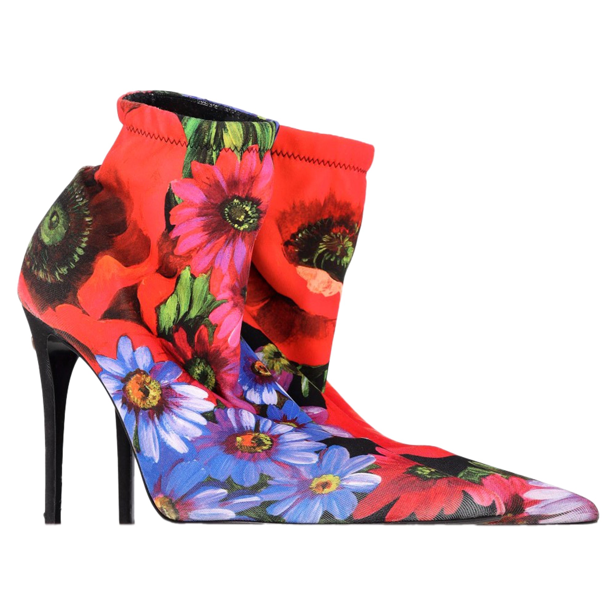 Women's Dolce & Gabbana Floral Boots in Multicolor Polyester
