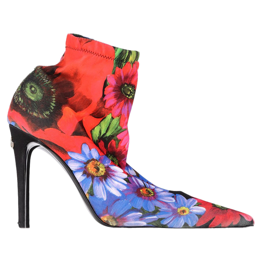 Women's Dolce & Gabbana Floral Boots in Multicolor Polyester