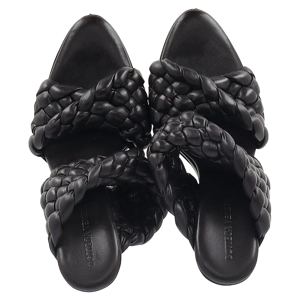 Bottega Veneta Intrecciato Slide Sandals in Brown Leather