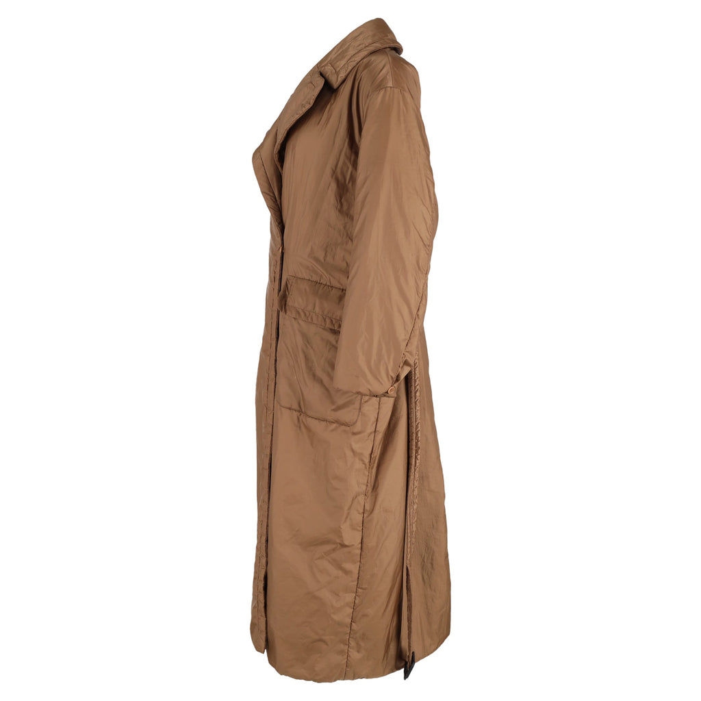 Max Mara Cube Greendi Coat with Pockets in Brown Polyamide