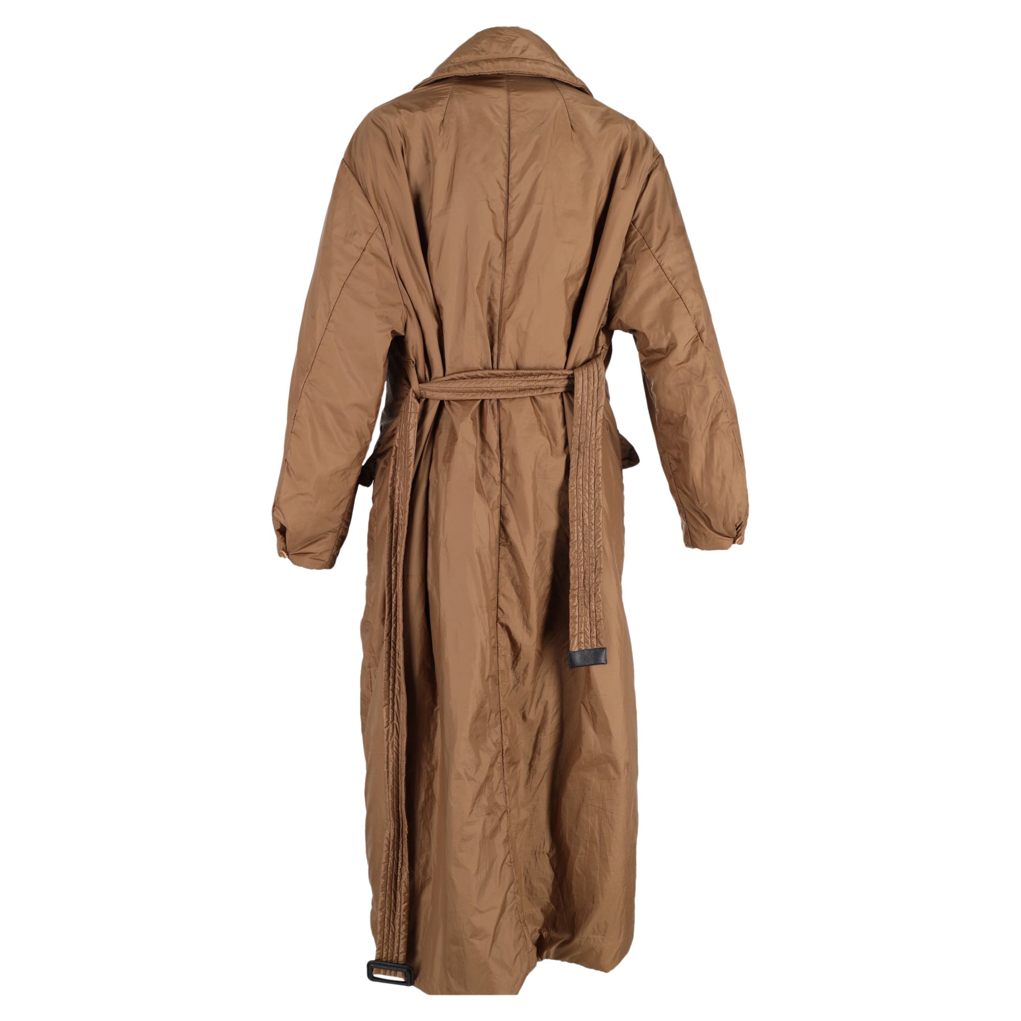 Max Mara Cube Greendi Coat with Pockets in Brown Polyamide
