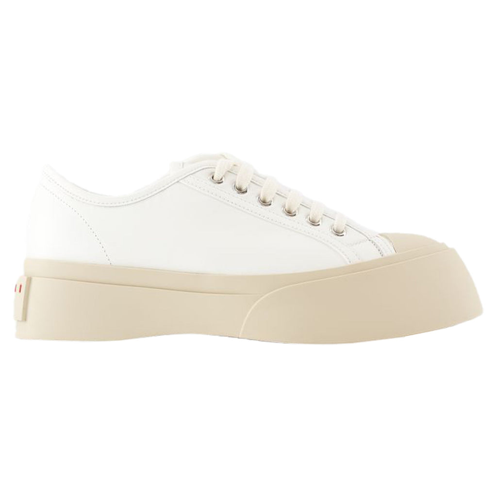 Women's Laced Up Sneakers - Marni - Leather - White