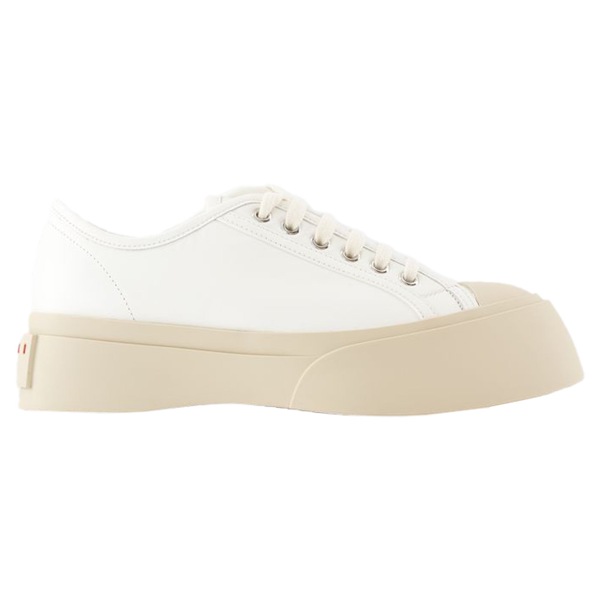 Women's Laced Up Sneakers - Marni - Leather - White
