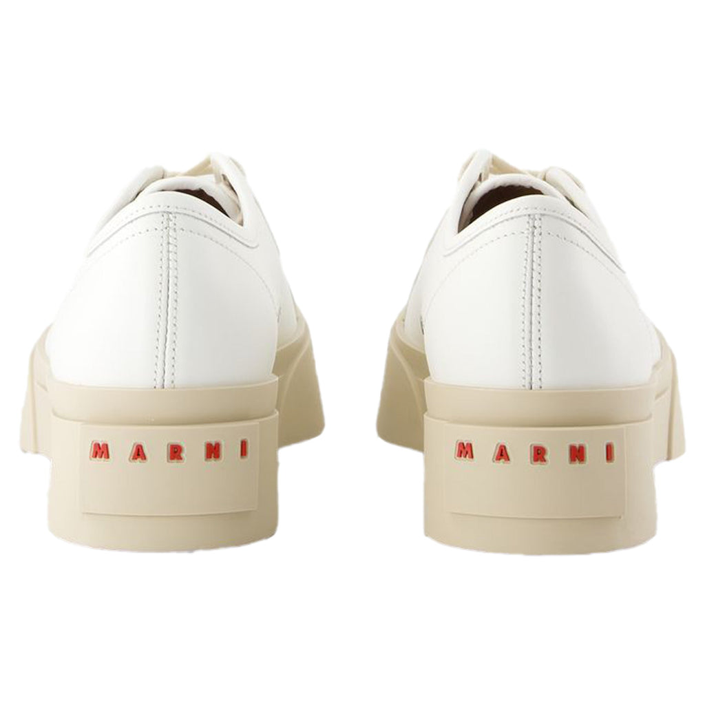 Women's Laced Up Sneakers - Marni - Leather - White