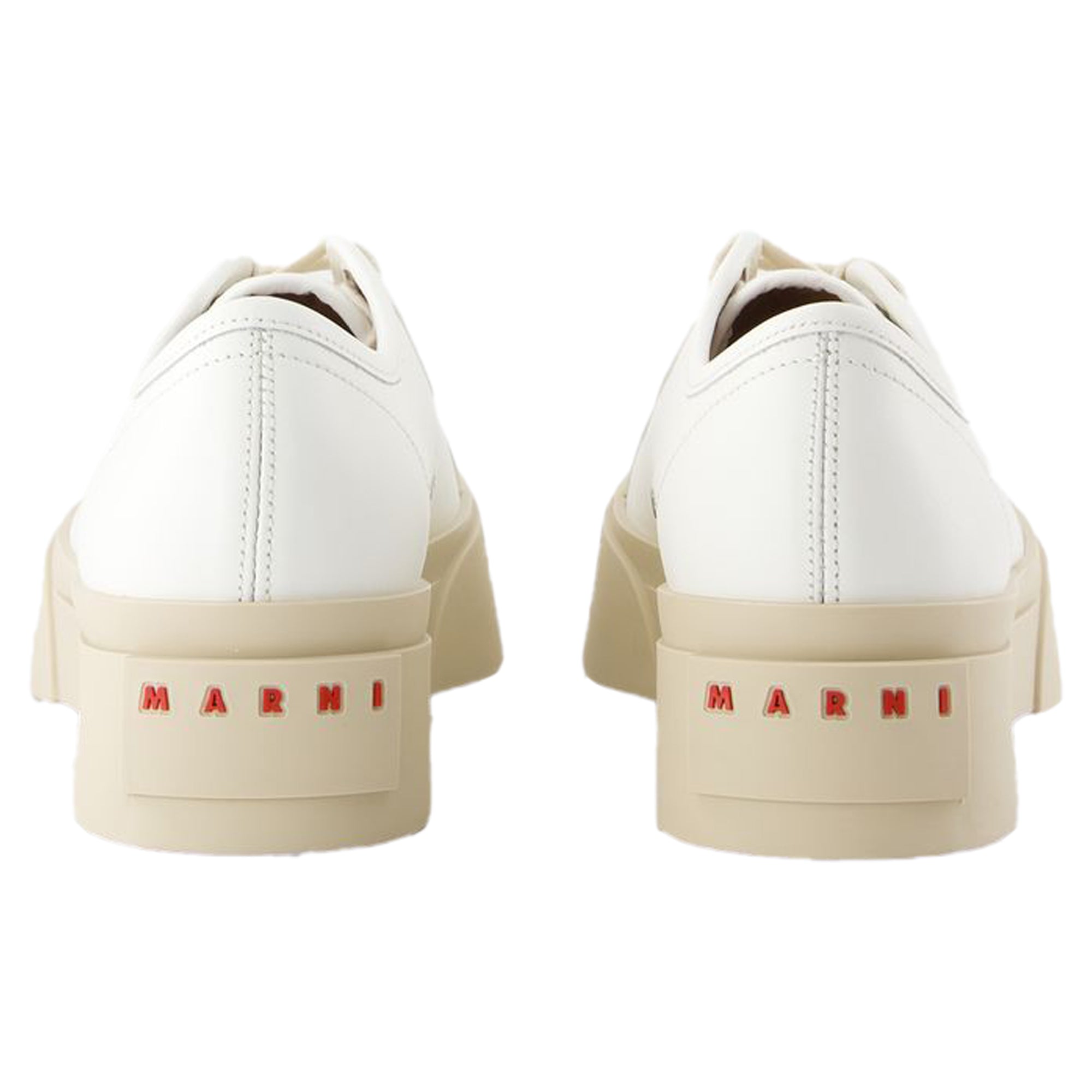 Women's Laced Up Sneakers - Marni - Leather - White